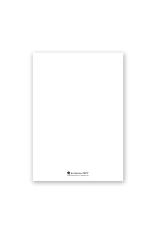 White poster background with a Sophisticated GEEK on a white background